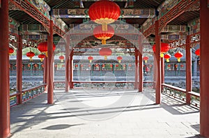 Lantern and chinese traditional building architecture