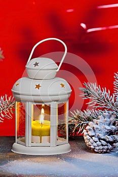 Lantern and Christma tree