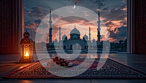 Lantern Framed Mosque View