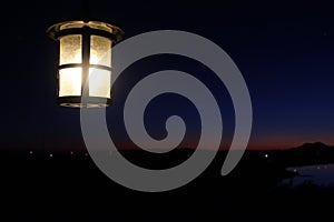 Lantern in front of Desert sky night time