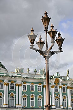 Lantern in front of Winter Palace in St.Petersburg