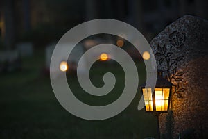 Lantern on grave