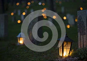 Lantern on grave