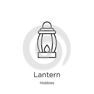 lantern icon vector from hobbies collection. Thin line lantern outline icon vector illustration. Outline, thin line lantern icon