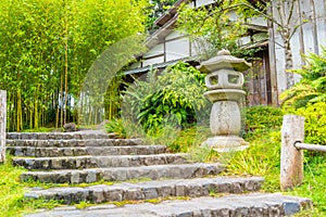 Lantern in Japanese Tea Garden in the Golden Gate Park, San Francisco, California, USA