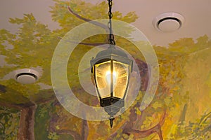 Lantern light on ceiling