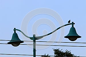 Lantern for lighting in a city park in Israel