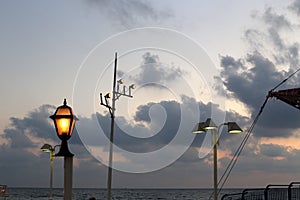 Lantern for lighting in a city park in Israel