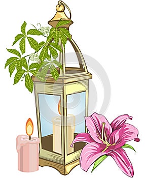 Lantern with Lily