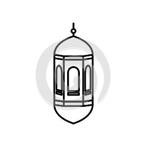 Lantern line symbol. prophet`s birthday to fall on October. Design vector photo