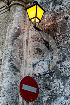 Lantern and `No entry photo