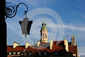 Lantern in old town in Warsaw