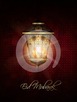 Lantern over dark eid al fitr background