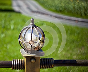 Lantern pommel in the form of a glass bowl in vintage style with