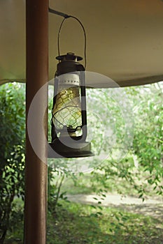 Lantern in safari camp