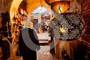 Lantern Shop Marrakech Souk, Morocco.