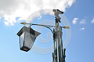 Lantern on the  St. John`s bridge in St. Petersburg, Russia