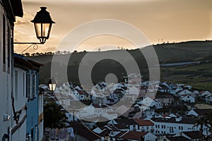 Lantern and a sunset sky, Agua de Pau