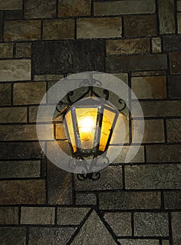 Lantern on wall