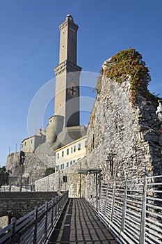 Lanterna lighthouse, a symbol of the city of Genoal photo