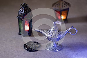 Lanterns and Ancient Egypt aladdin lamp for Ramadan Kareem /Eid al-Fitr Mubarak