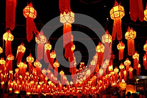 Lanterns at festival of fire in Chiang Mai