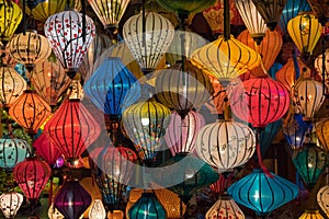 Lanterns, fine arts and handicraft in Hoi An old town, Vietnam. This region is the world`s cultural heritage, held UNESCO part 3