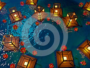 Lanterns on water