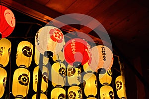 Lanterns of Gion festival in Japan