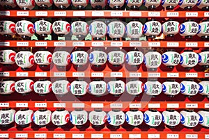 Lanterns in Kanda Shrine in Tokyo Japan