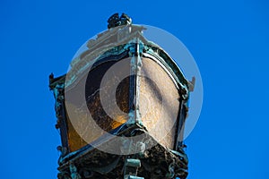 Lanterns lamp, blue sky, Munich