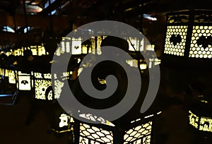 Lanterns lighting in the dark, Kasuga-Taisha Shrine, Nara, Japan