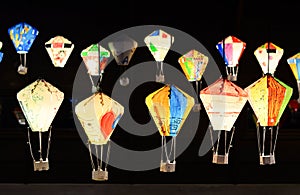 Lanterns at night in Taichung, Taiwan