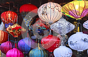 Lanterns in Old Street Hoi An, Vietnam photo