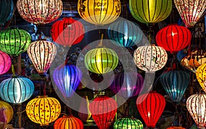 Lanterns at old town shop in Hoi An, Vietnam. photo