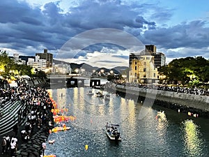 Lanterns in Remembrance: Hiroshima Lantern Ceremony and Atomic Bomb Memorial, Japan