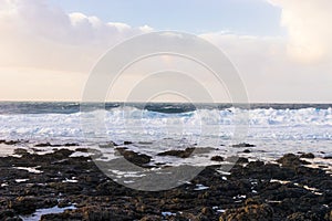 Lanzarote black rock beach