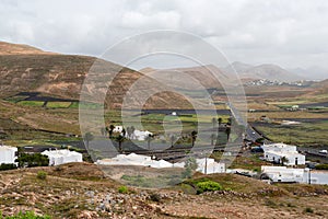 Lanzarote island Femes village aerial view photo