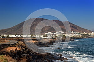 Lanzarote island landscape, Costa Teguise resort, Canary Islands photo