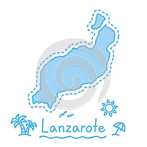 Lanzarote island map isolated cartography concept canary islands photo