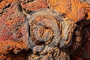 Lanzarote lava stone red rusty color texture