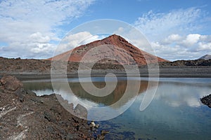 Lanzarote - Montana Bermeja with lagoon in front