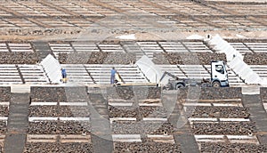 Lanzarote saltworks salinas de Janubio, Canary Islands