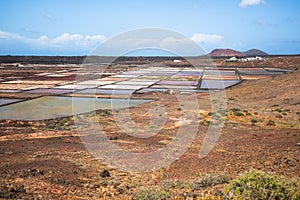 Lanzarote saltworks salinas de Janubio colorful Canary Islands