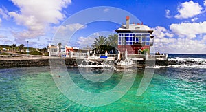 Lanzarote scenic places. Charming  Punta Arrieta  traditional fishing village photo