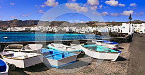 Lanzarote scenic places. Charming  Punta Mujeres traditional fishing village