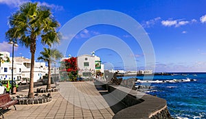 Lanzarote scenic places. Charming Punta Mujeres traditional fishing village