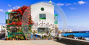 Lanzarote scenic places. Charming  Punta Mujeres traditional fishing village