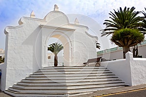 Lanzarote Teguise white village in Canary Islands photo