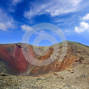 Lanzarote Timanfaya volcano crater in Canaries